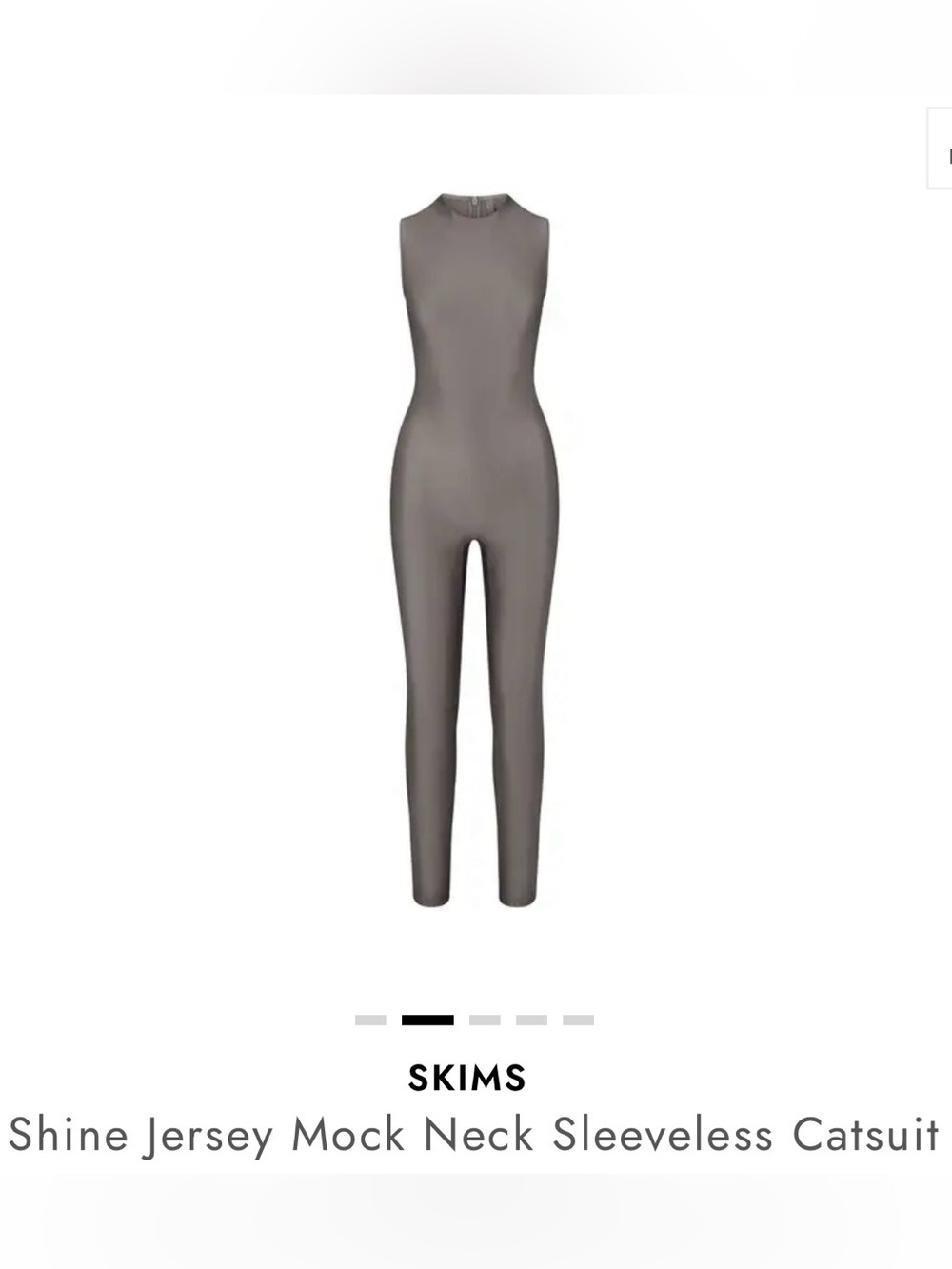 SKIMS Shine Jersey Sleeveless Mock-Neck Catsuit in Taupe